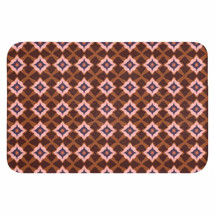 Geometrisch - Sierlijk - Bruin Badmat klein 997 -3d