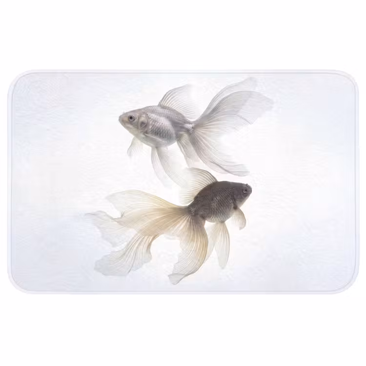 Goudvissen - Modern - Wit Badmat middel -3d