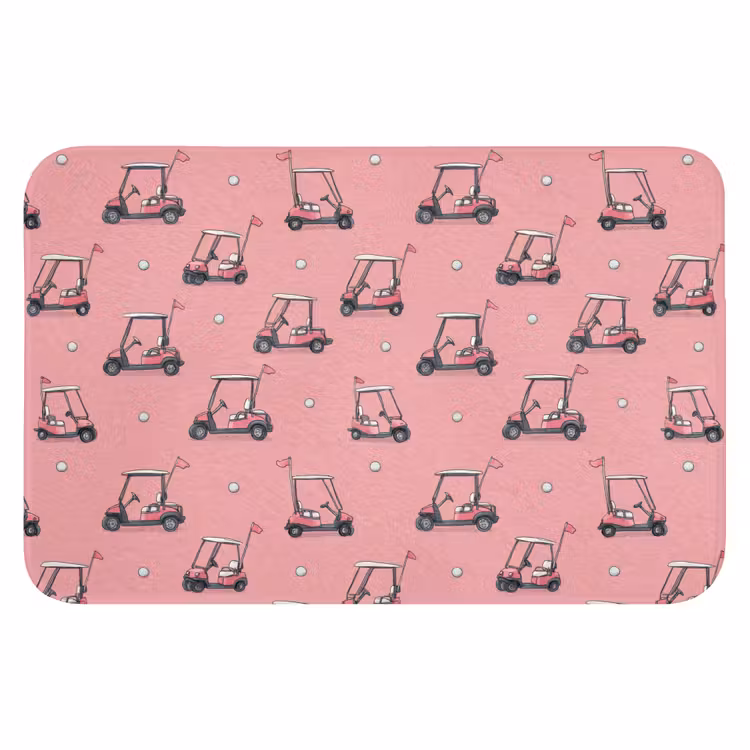 Golfkar - Retro - Roze Badmat klein 997 -3d