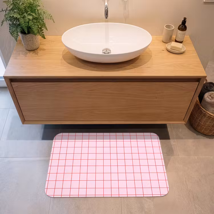 Raster - Patroon - Roze Badmat middel 997 -sfeer1
