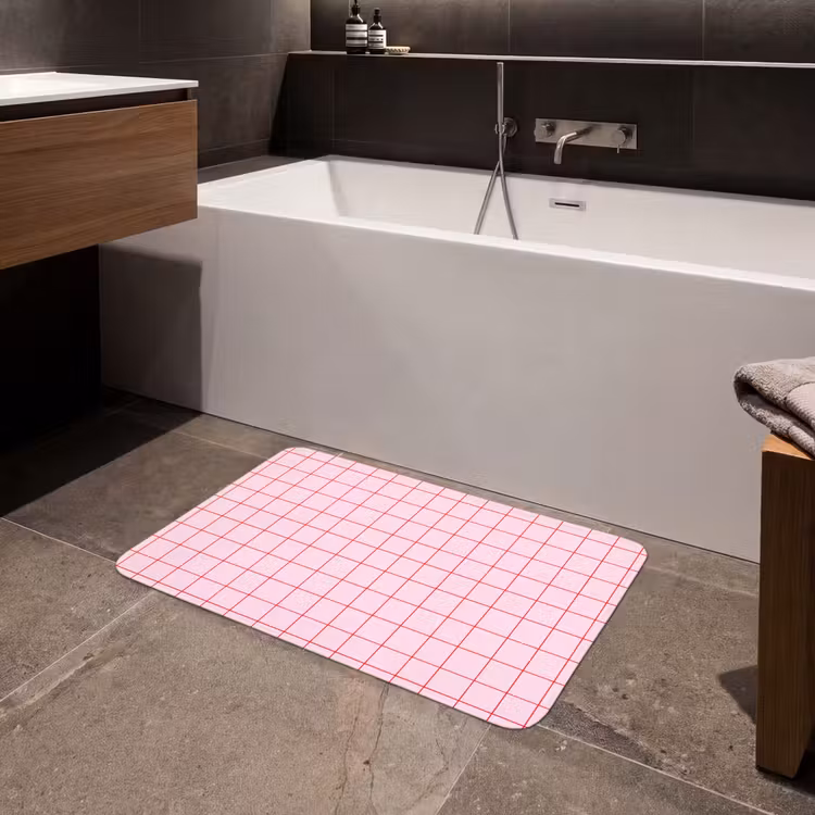 Raster - Patroon - Roze Badmat middel 997 -sfeer3