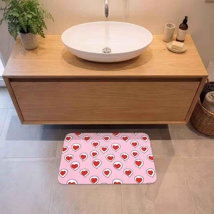 Hartjes - Patroon - Rood Badmat klein 997 -sfeer1