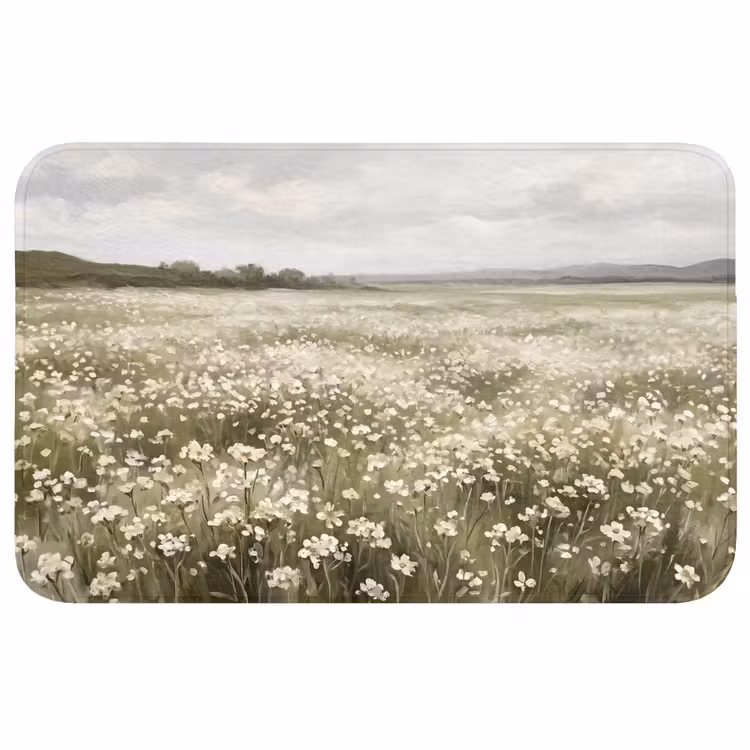Illustratie - Landschap - Wit Badmat middel -3d