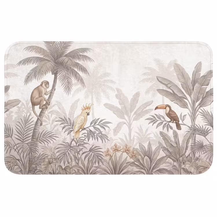 Jungle - Dieren - Palmbomen Badmat klein -3d
