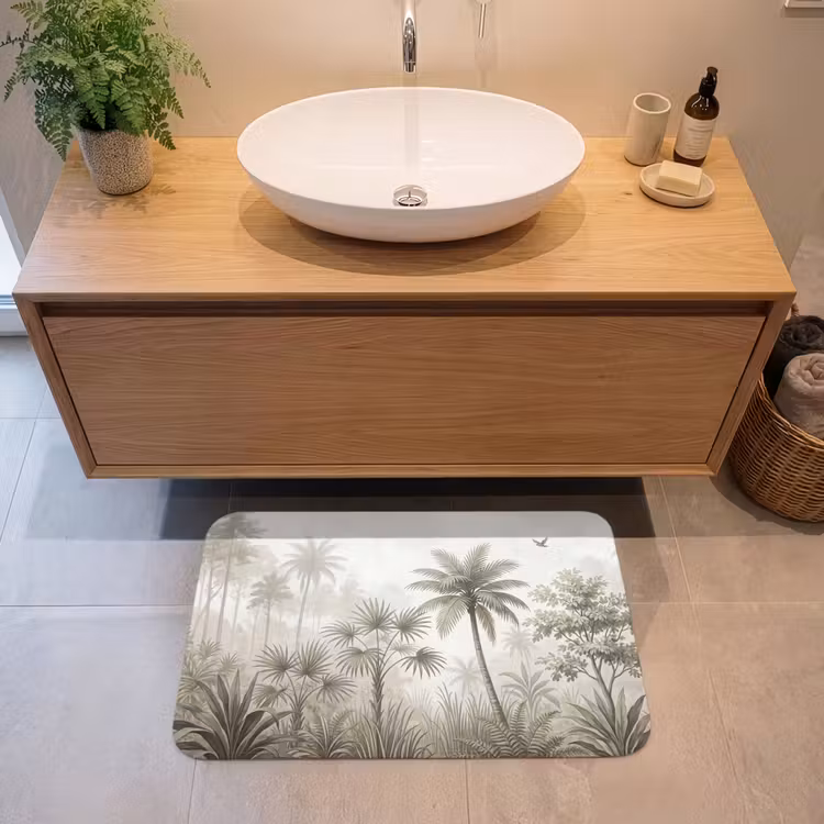 Jungle - Palmbomen - Natuur Badmat middel -sfeer1