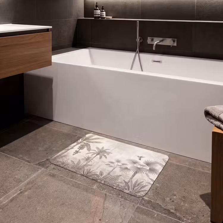 Jungle - Banenboom - Kolibrie - Beige Badmat klein -sfeer3