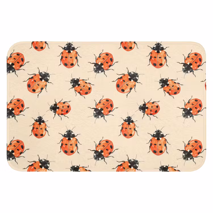 Lieveheersbeestjes - Patroon - Rood Badmat klein 997 -3d