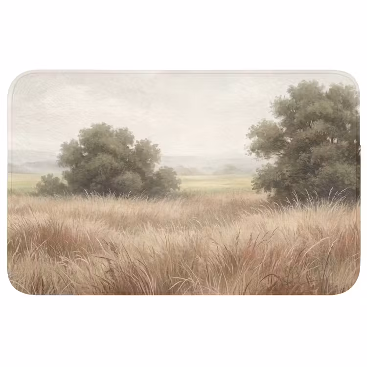 Landschap - Minimalistisch - Beige Badmat middel -3d