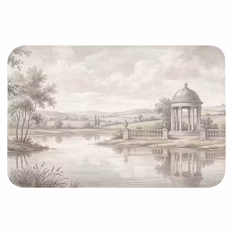 Landschap - Water - Natuur - Sepia Badmat klein -3d