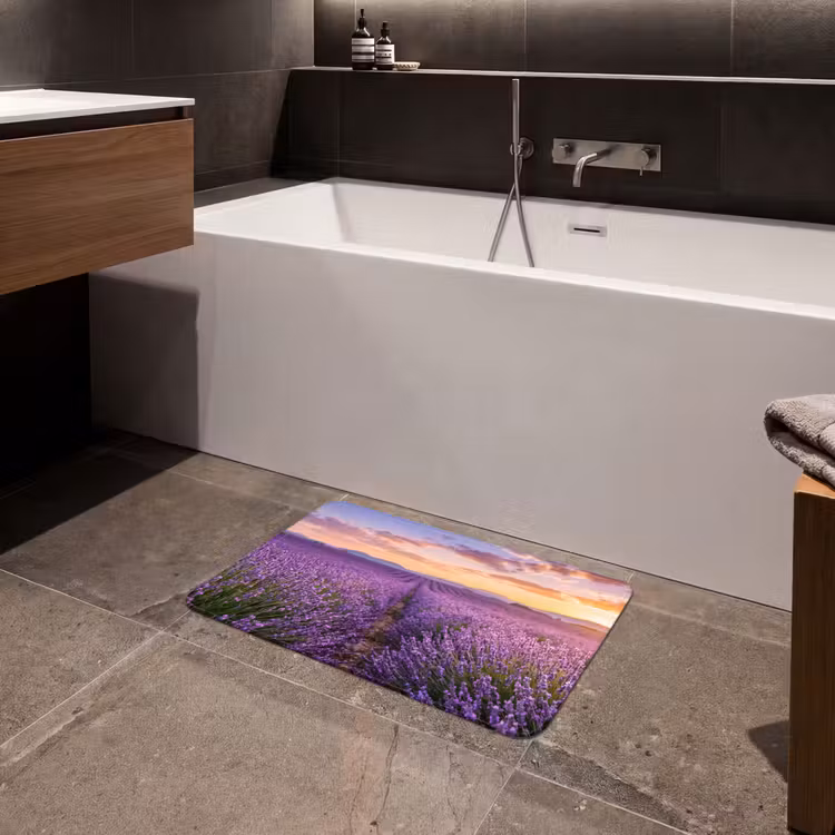 Lavendel - Veld - Natuur - Paars Badmat klein -sfeer3