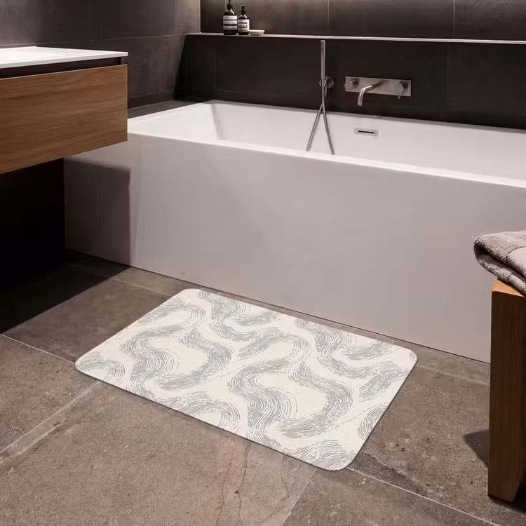 Lijnen - Patroon - Beige - Minimalistisch Badmat middel 997 -sfeer3