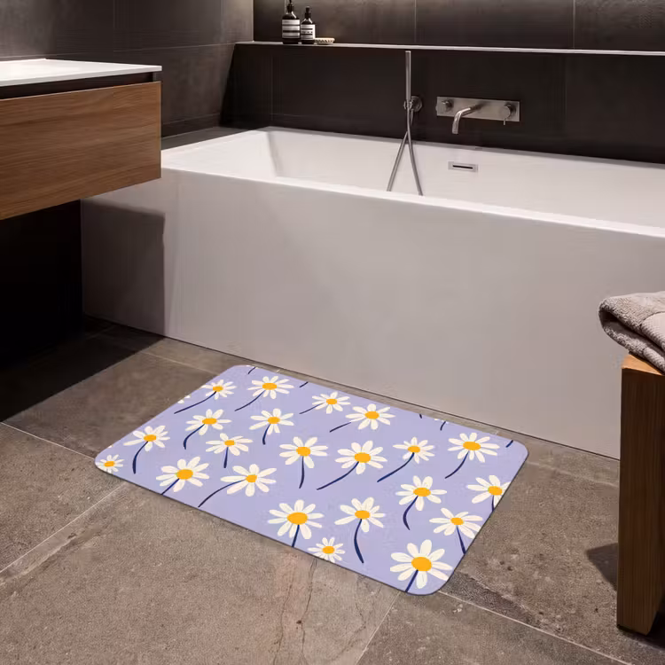 Modern - Madelief - Paars Badmat middel 997 -sfeer3