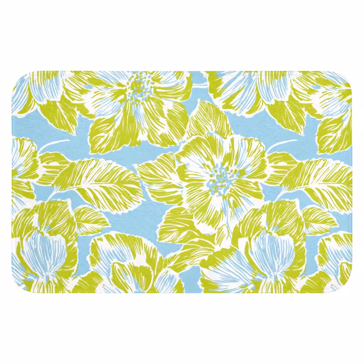 Modern - Bloemen - Groen Badmat klein 997 -3d