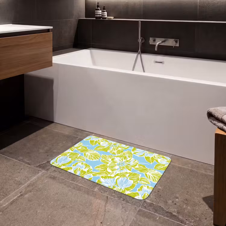 Modern - Bloemen - Groen Badmat klein 997 -sfeer3