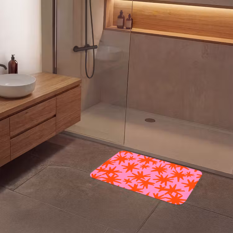 Modern - Sterren - Roze Badmat middel 997 -sfeer2