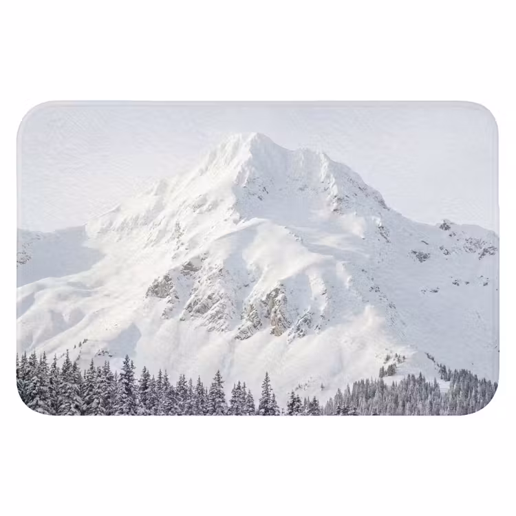 Berg - Sneeuw - Winter - Natuur - Wit Badmat klein -3d