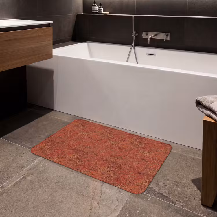 Oosters - Bloemen - Terracotta Badmat middel 997 -sfeer3