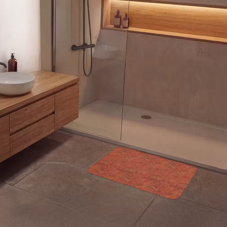 Oosters - Bloemen - Terracotta Badmat middel 997 -sfeer2