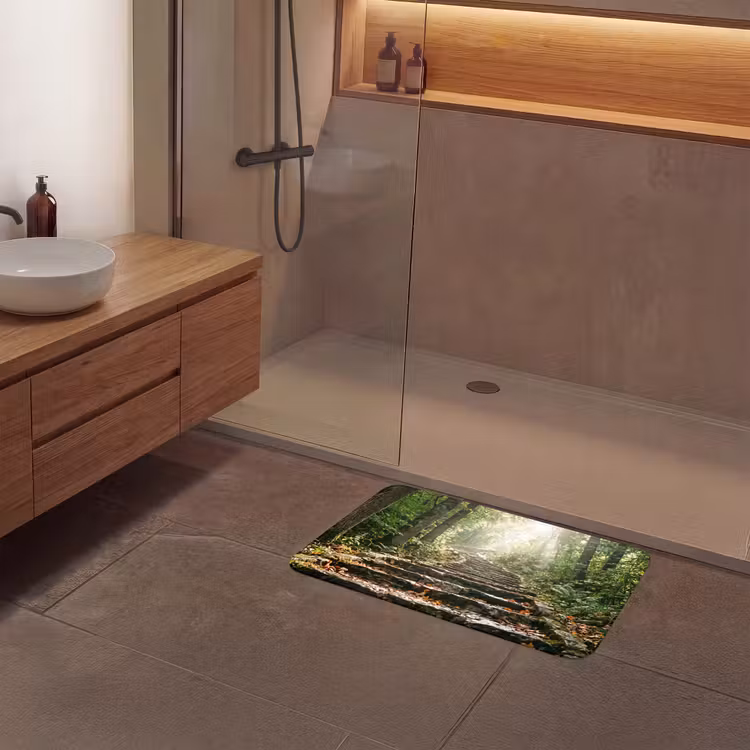 Stenen - Trap - Bos - Natuur Badmat middel -sfeer2