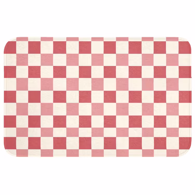 Patroon - Schaak - Roze Badmat middel 997 -3d
