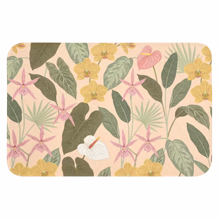 Patroon - Bloemen - Kleurrijk Badmat klein -3d
