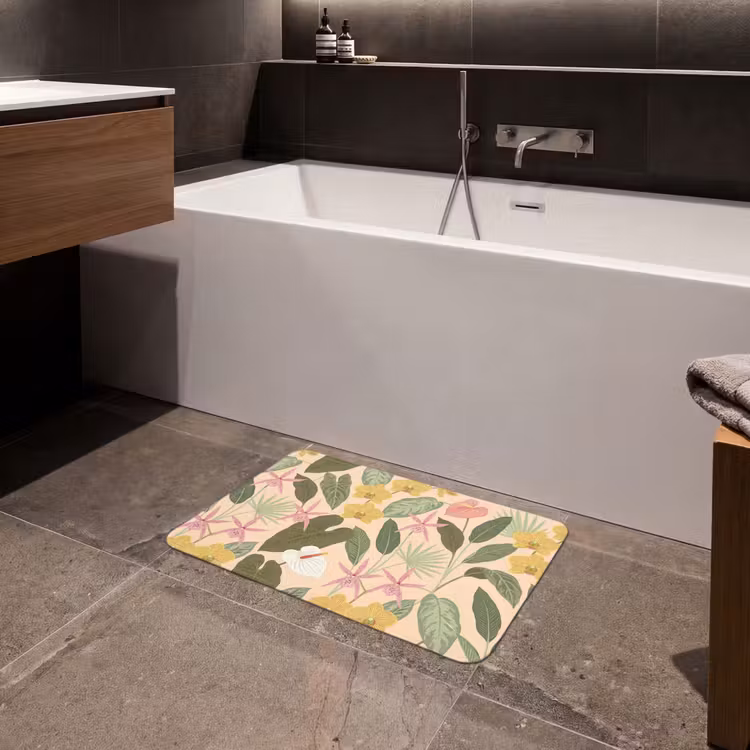 Patroon - Bloemen - Kleurrijk Badmat klein -sfeer3