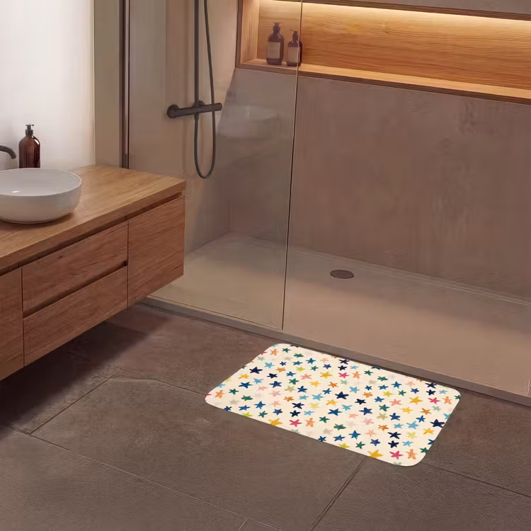 Patroon - Sterren - Kleurrijk Badmat middel 997 -sfeer2