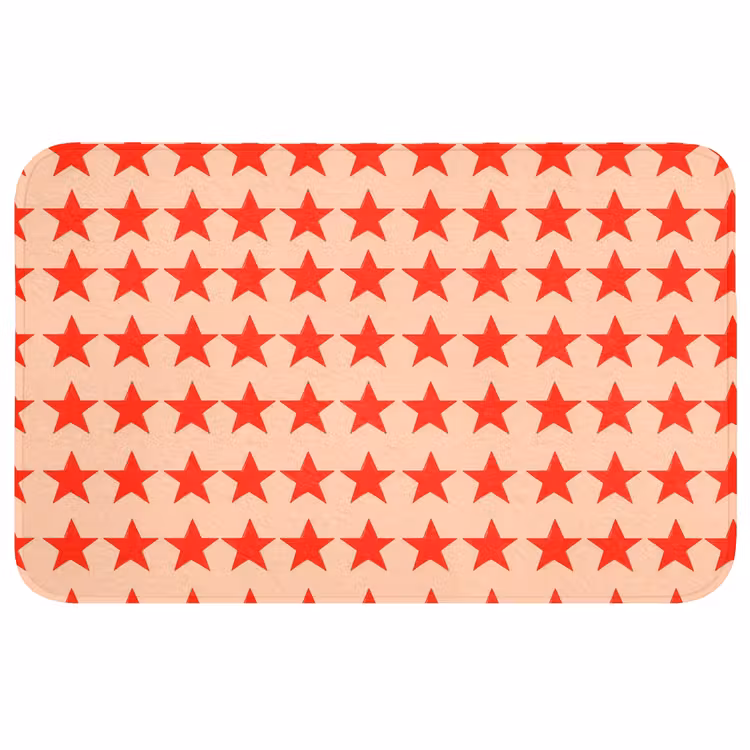 Patroon - Sterren - Rood Badmat middel 997 -3d