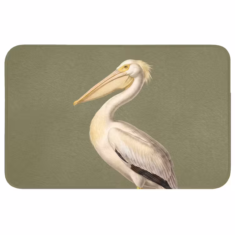 Pelikaan - Wit - Vogel - Klassiek - Natuur Badmat middel -3d