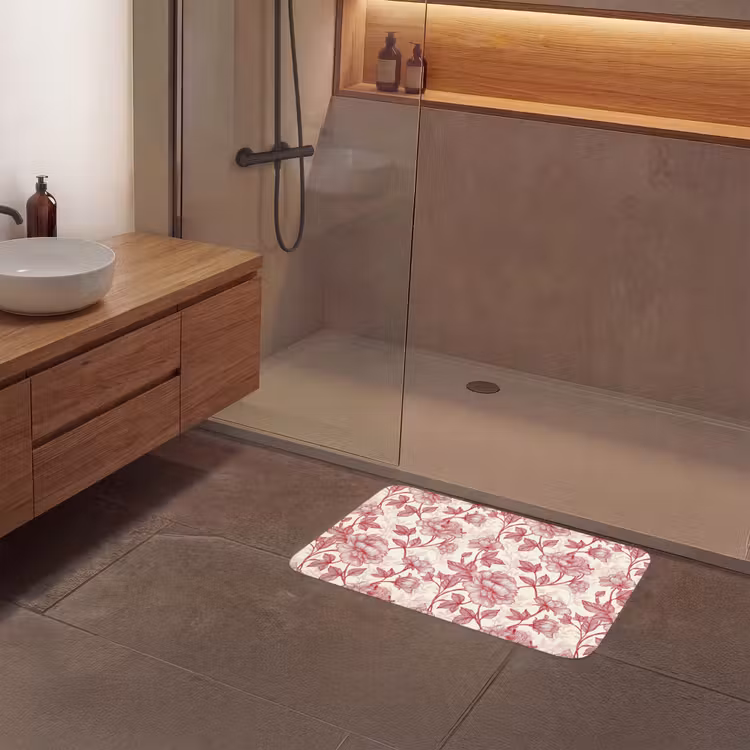 Pioenrozen - Modern - Rood Badmat middel 997 -sfeer2