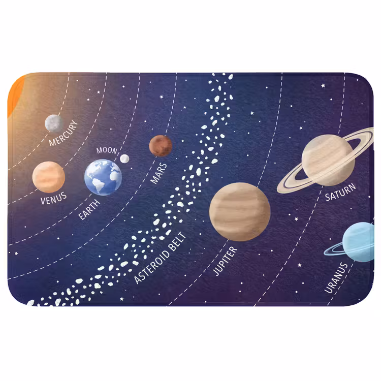 Planetenstelsel - Ruimte - Illustratie Badmat klein -3d