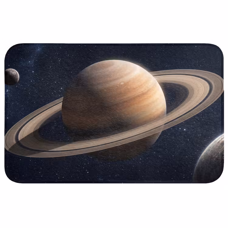 Planeten - Saturnus - Ruimte Badmat middel -3d