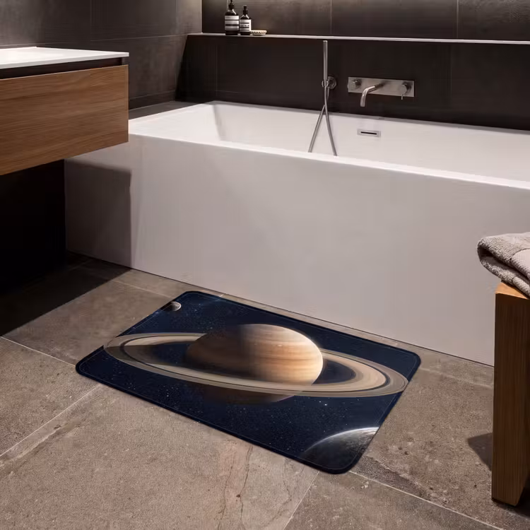 Planeten - Saturnus - Ruimte Badmat middel -sfeer3