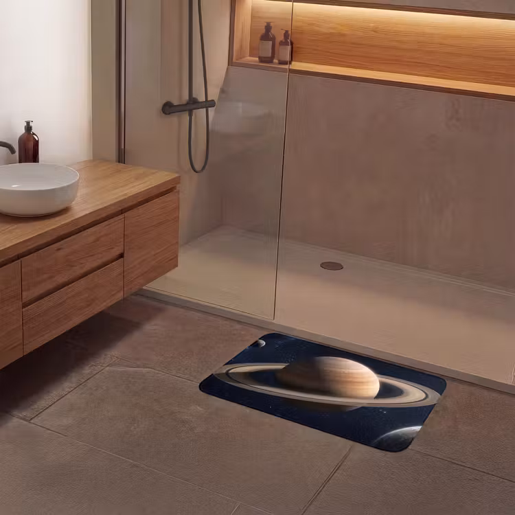 Planeten - Saturnus - Ruimte Badmat middel -sfeer2