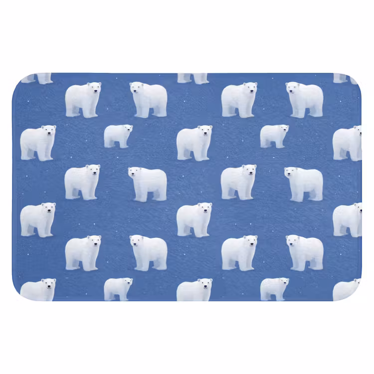 IJsbeer - Patroon - Blauw Badmat klein 997 -3d