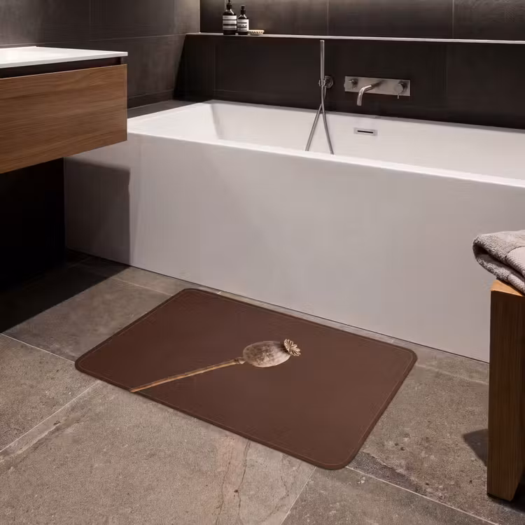Papaverbol - Droogbloem - Bruin - Minimalistisch Badmat middel -sfeer3