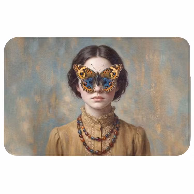 Portret - Vlinder - Kleurrijk Badmat klein -3d