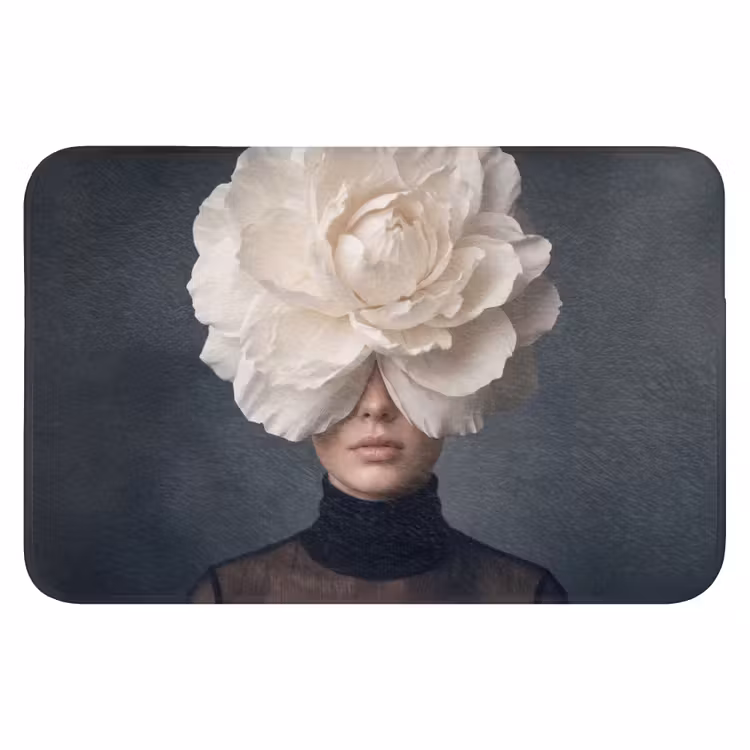 Portret - Mysterieus - Wit Badmat klein -3d