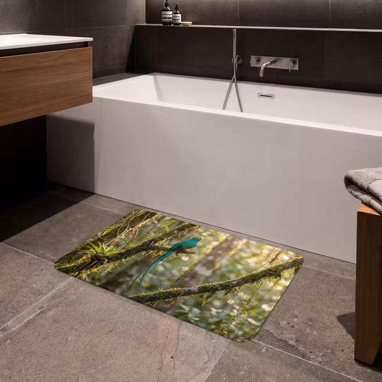 Quetzal - Jungle - Natuur - Groen Badmat middel -sfeer3