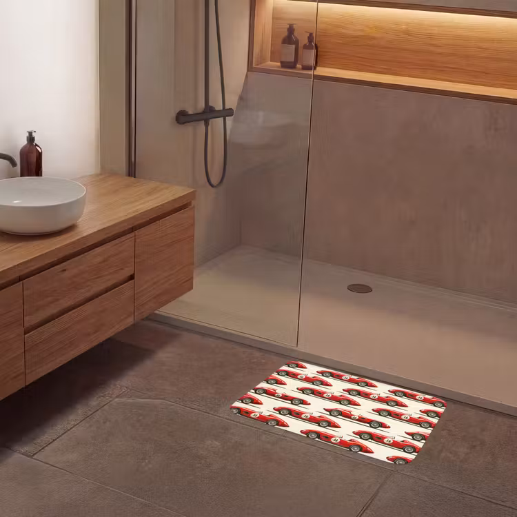 Raceauto - Retro - Rood Badmat klein 997 -sfeer2