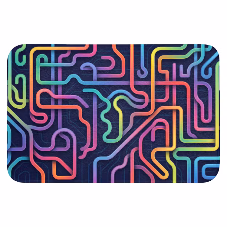 Retro - Abstract - Neon Badmat klein -3d