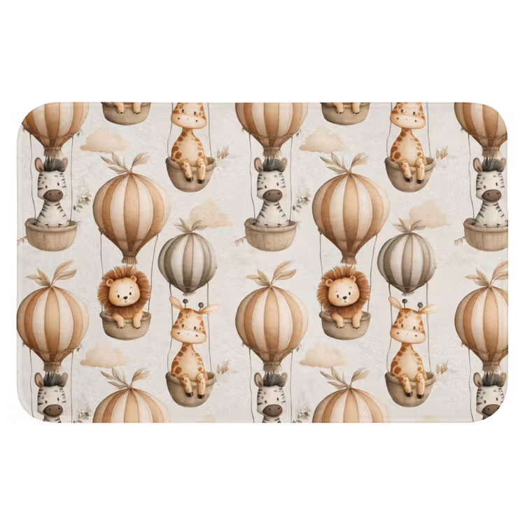 Safari - Luchtballonen - Taupe Badmat klein 997 -3d