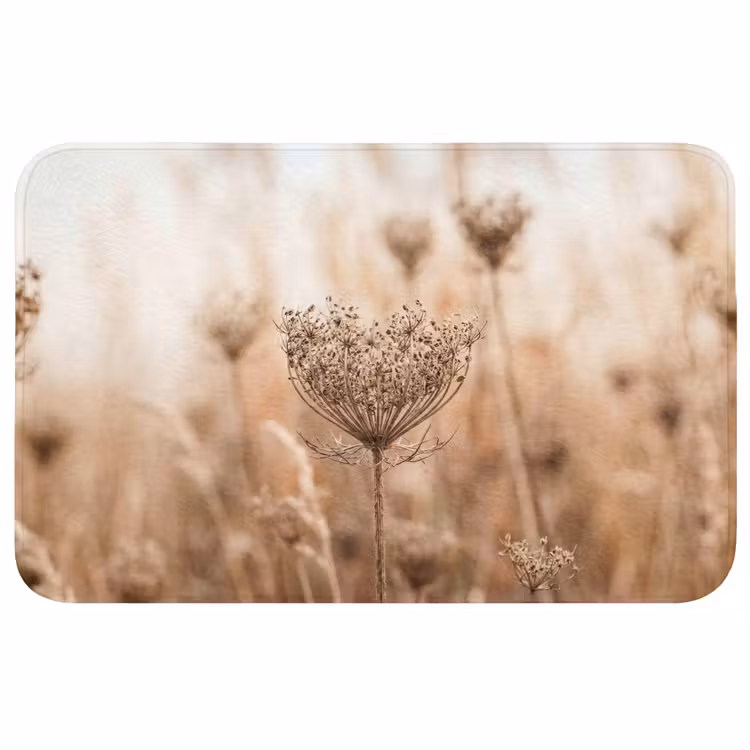 Schermbloem - Droogbloem - Winter - Beige - Minimalistisch Badmat middel -3d