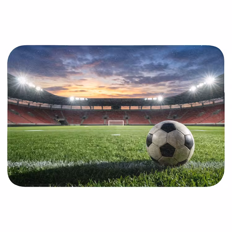 Voetbal - Stadion - Sport - Groen Badmat klein -3d