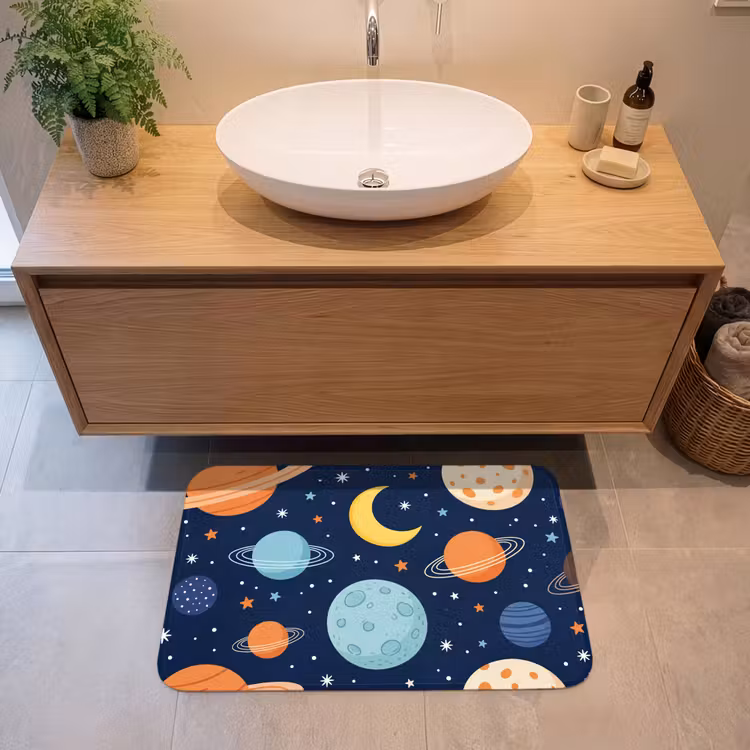 Ruimte - Planeten - Kleurrijk Badmat middel -sfeer1
