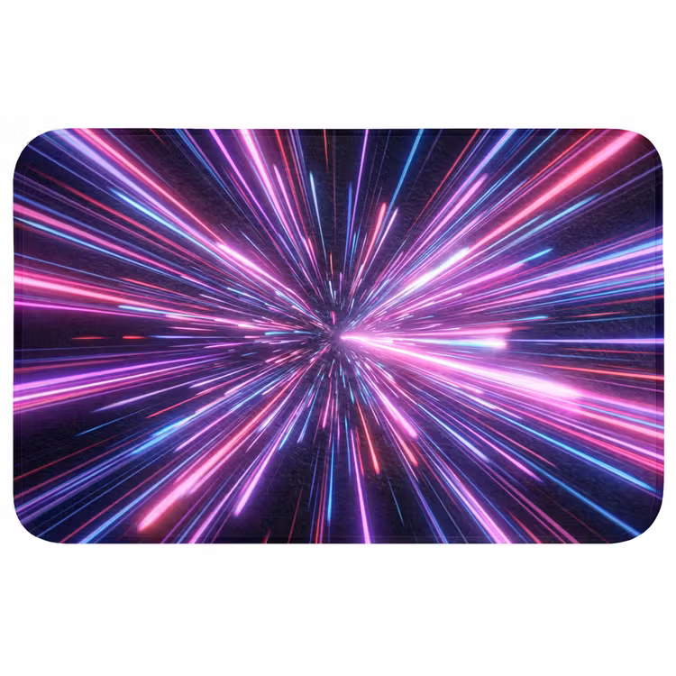 Lichtsnelheid - Ruimte - Roze - Paars Badmat middel -3d