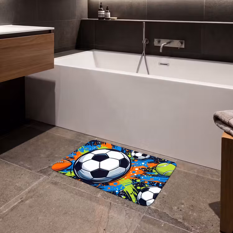 Sport - Ballen - Kleurrijk Badmat klein -sfeer3