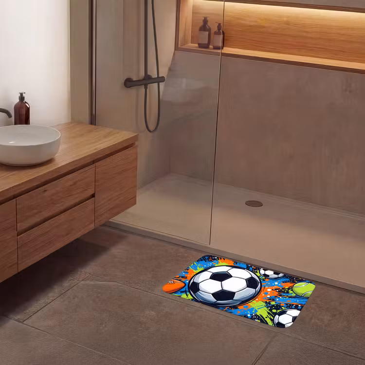 Sport - Ballen - Kleurrijk Badmat klein -sfeer2