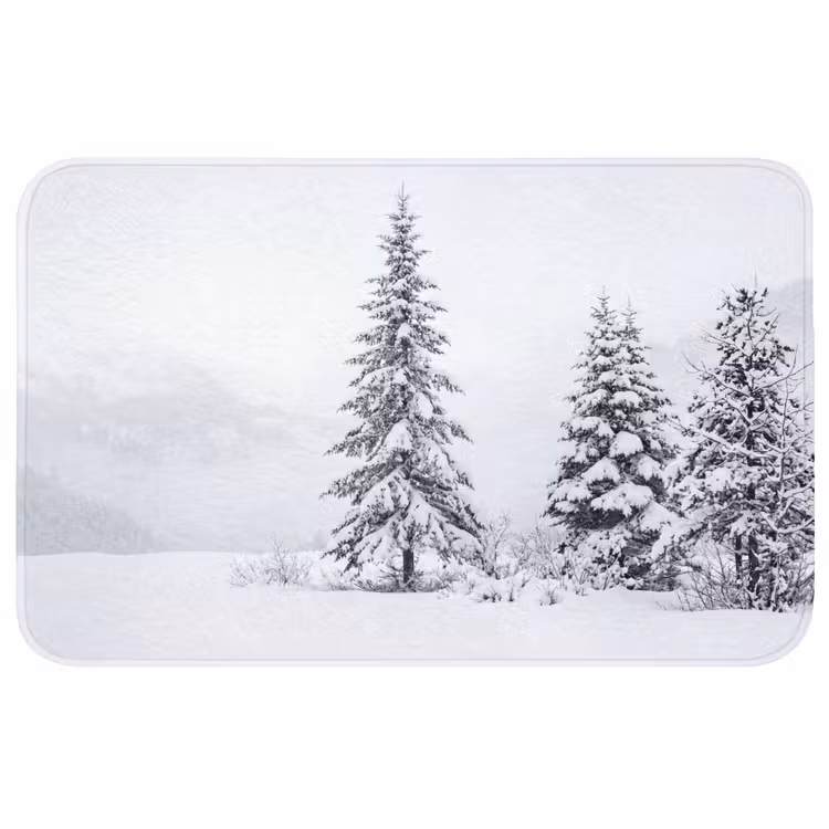 Fijnsparren - Sneeuw - Winter - Landschap - Stilte Badmat middel -3d