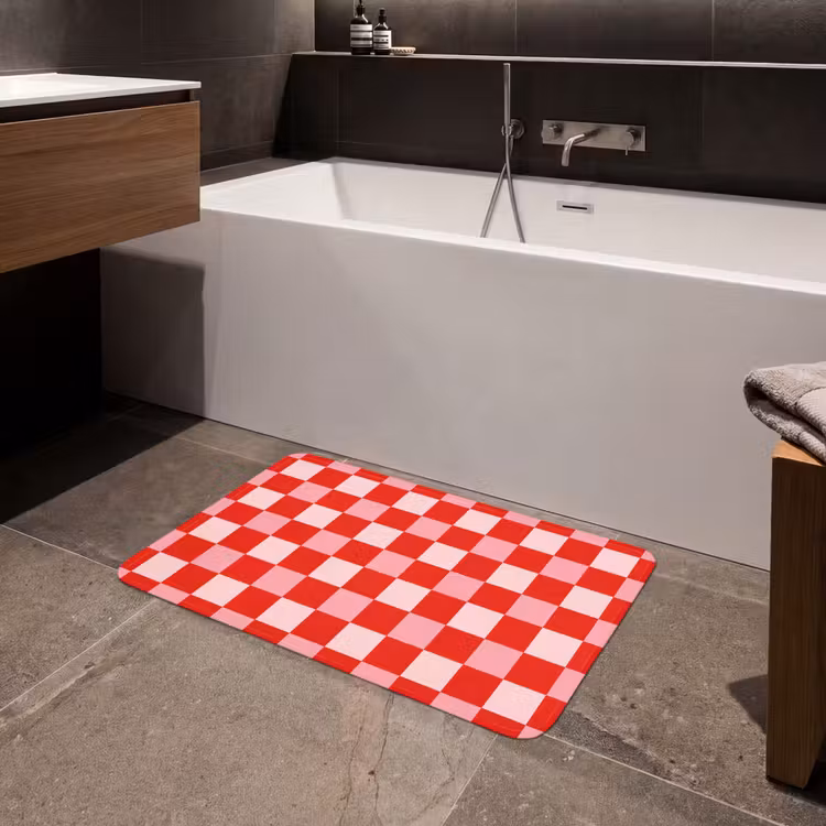 Vierkant - Klassiek - Rood Badmat middel 997 -sfeer3
